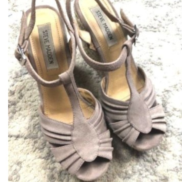 Steve Madden 8 Mammbow Blush Wedges Espadrilles e8 - Picture 5 of 7